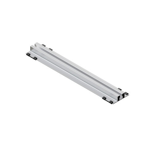 S05-380-ZN-2-C. Fixação coplanar Microrail fixação direta à chapa metálica L=380mm.Crudo