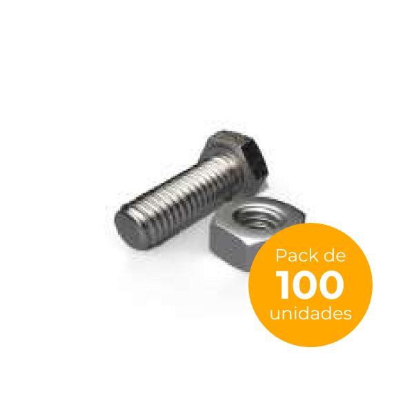 Tornillo antideslizamiento Hexag. Bolt DIN931 y Tuerca DIN934 - (24 uds)